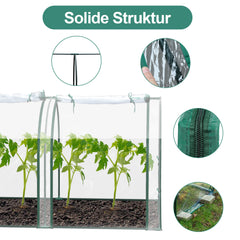 SWANEW Foliengewächshaus Frühbeet Transparent PVC, Gemüse Tomatenhaus Gewächhäuser mit Reißverschluss 270 × 90 × 90cm