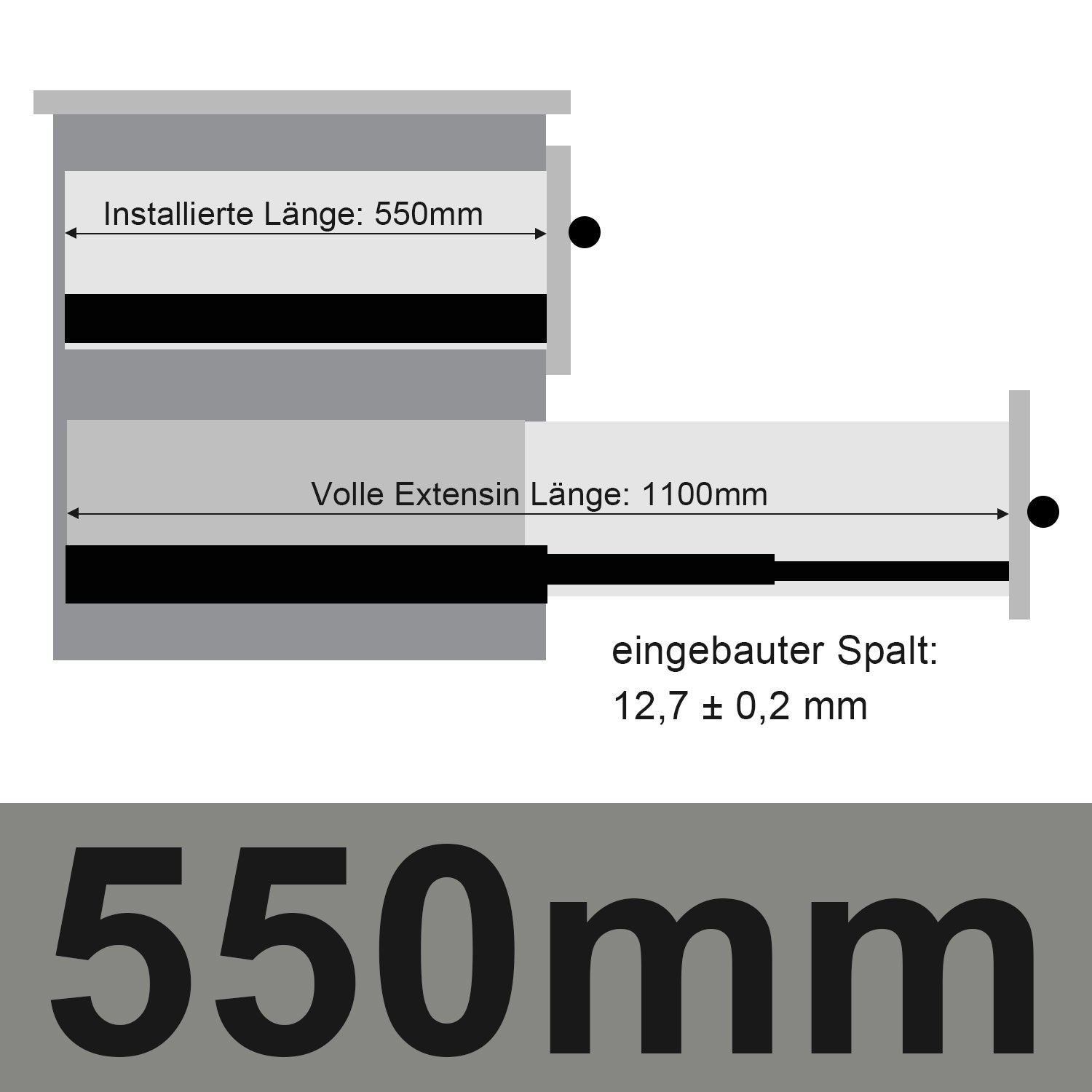 SWANEW Schubladenschienen 250 - 550 mm, Schubladen Schienensystem mit Selbsteinzug, Teleskopschiene vollauszug Schubladenauszüg, Kugelführung, Tragkraft 35 Kg