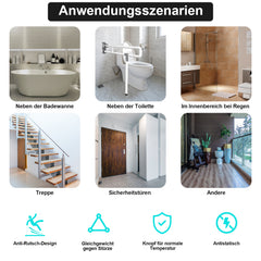 SWANEW WandstĂźtzgriff Toilette, Klappgriff Haltegriff Dusche, Rutschfeste WC Aufstehhilfe Sicherheitsgriff