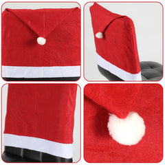 SWANEW 6/12er Set Weihnachten Stuhlhussen, Stuhlbezüge, stuhlüberzug Stretch