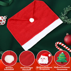 SWANEW 6/12er Set Weihnachten Stuhlhussen, Stuhlbezüge, stuhlüberzug Stretch