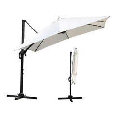 SWANEW Sonnenschirm 300 x 300 cm mit Gartenschirm mit StÀnder Ampelschirm, Sonnenschutz UV50+, 360° Drehbar und Kippbar