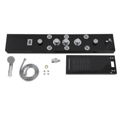 SWANEW 6-in-1 LED Duschpaneel mit Armatur, Edelstahl 304 DuschsÀule mit 5 Duschfunktionen, Wandmontage