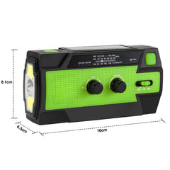SWANEW Kurbelradio, Solar Radio, Tragbare Notfallradio 4000mAh Wiederaufladbare Powerbank Batteriebetrieben mit LED Taschenlampe & Leselicht, SOS-Alarm fĂŒr Outdoor Camping