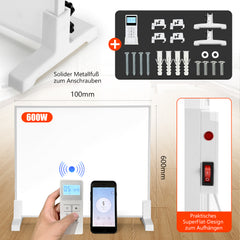 SWANEW Infrarotheizung 300W-1200W mit Thermostat, Infrarot Wandheizung mit Überhitzungsschutz, Wandheizung Elektrisch, Mobile & Energiesparend