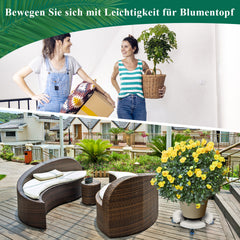 Pflanzenroller rund mit Handschuhen