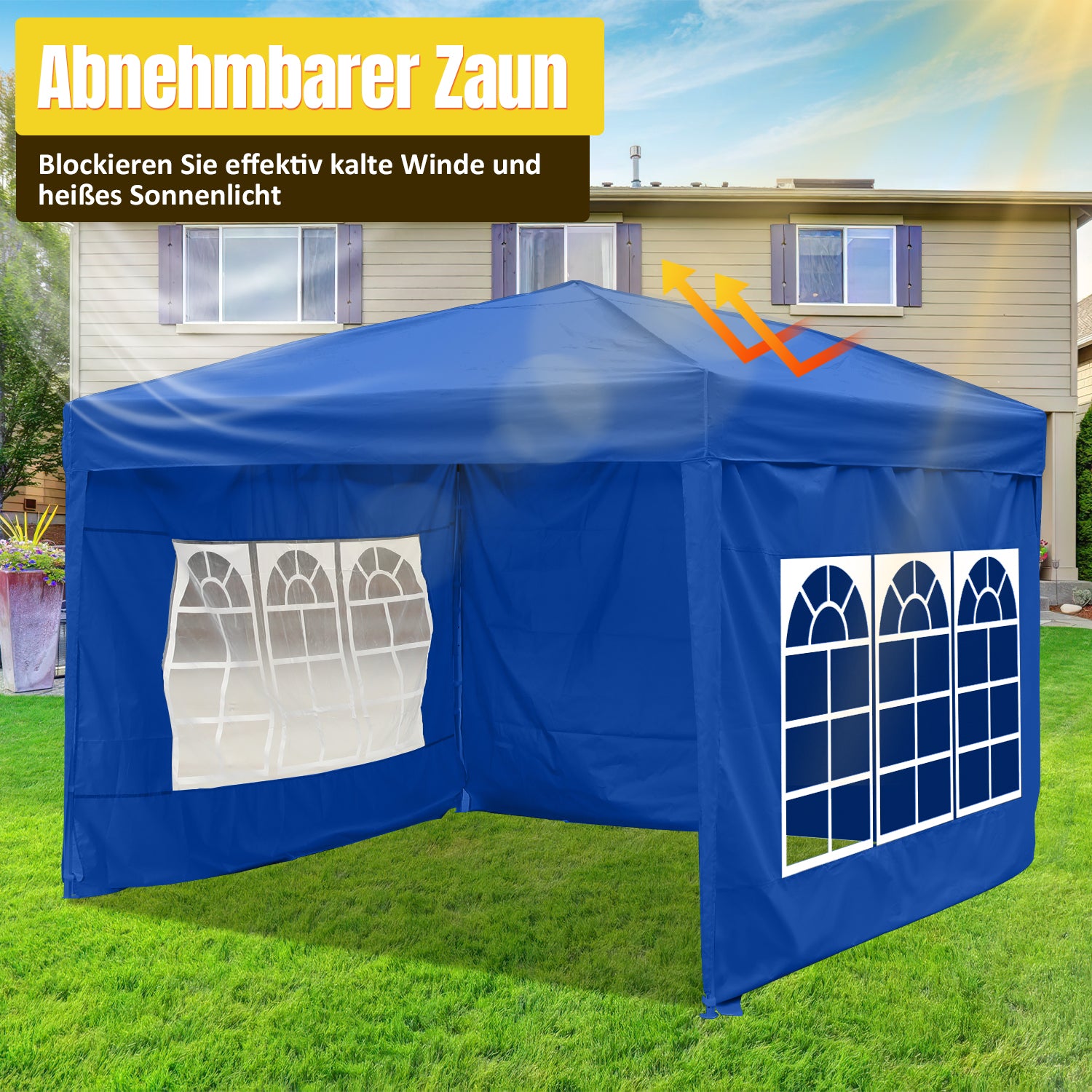 Faltpavillon 3×3 m wasserdicht