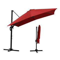 SWANEW Sonnenschirm 300 x 300 cm mit Gartenschirm mit StÀnder Ampelschirm, Sonnenschutz UV50+, 360° Drehbar und Kippbar