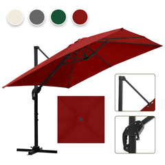 SWANEW Sonnenschirm 300 x 300 cm mit Gartenschirm mit StÀnder Ampelschirm, Sonnenschutz UV50+, 360° Drehbar und Kippbar