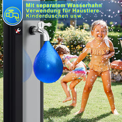 SWANEW Solardusche 20/35/40 Liter Solar Gartendusche Inkl. Schutzhaube und 180° Regenduschkopf, bis 60°C, 50 PSI Wasserdruck, ohne Stromanschluss, fĂŒr den Garten Urlaub und Camping