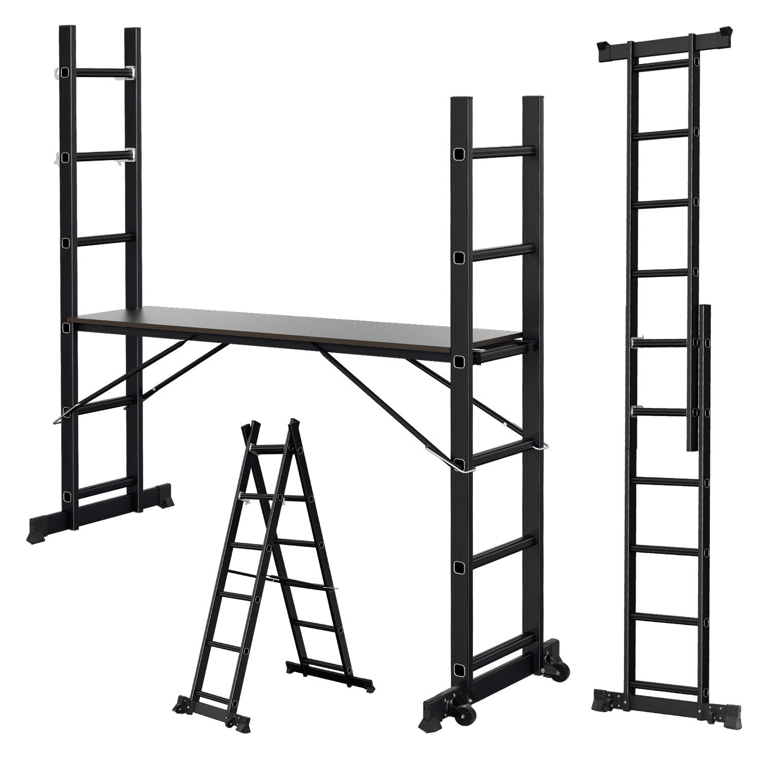 Mehrzweckleiter 4-in-1 Aluminium Leiter 6+6 Stufen