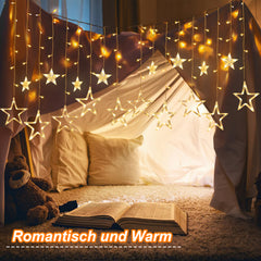 SWANEW LED Lichterkette, Warmweiß Lichterkettenvorhang mit 8 Modi für Innen Außen, IP44 Wasserfest für Weihnachten Garten Party Deko
