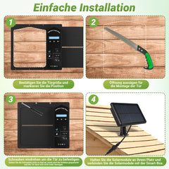 SWANEW Automatische Hühnerklappe Solar, Einklemmschutz, IP65 Wasserdicht, Automatische Hühnertür