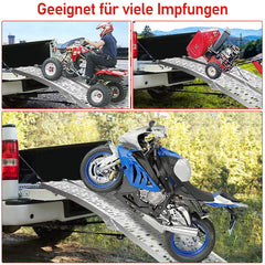 SWANEW Auffahrrampe 400kg Verladeschiene Verzinkter Stahl Antirutsch Verladerampe fĂźr Motorrad Rasentraktor Auto
