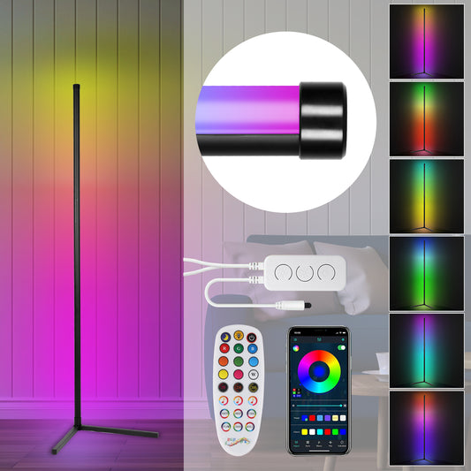 SWANEW LED Stehleuchte 7W Lichtsäule bunt Dimmbar RGB Stehlampe Eckleuchte Farbig