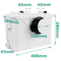 SWANEW 700W Hebeanlage, 190L/min Schmutzwasserpumpen mit niedrigem GerÀusch (39dB), Kleinhebeanlage, 4 in 1 Schmutzwasserpumpen