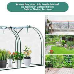 SWANEW Foliengewächshaus Frühbeet Transparent PVC, Gemüse Tomatenhaus Gewächhäuser mit Reißverschluss 270 × 90 × 90cm