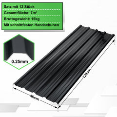 SWANEW Profilblech Trapezblech Dachplatten Wellblechplatten für Dach 129x46cm = 7m² Metall Dachblech Blech für Carport Gerätehaus