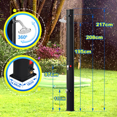 SWANEW Solardusche 20/35/40 Liter Solar Gartendusche Inkl. Schutzhaube und 180° Regenduschkopf, bis 60°C, 50 PSI Wasserdruck, ohne Stromanschluss, fĂŒr den Garten Urlaub und Camping