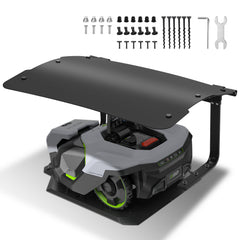 SWANEW Mähroboter Garage mit klappbarem Dach – Rasenroboter Garage Regenschutz, wetterfeste Automower Überdachung für Garten & Ladestation