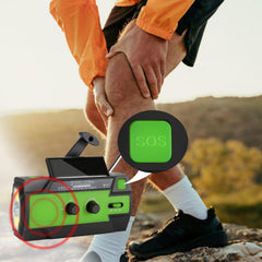 SWANEW Kurbelradio, Solar Radio, Tragbare Notfallradio 4000mAh Wiederaufladbare Powerbank Batteriebetrieben mit LED Taschenlampe & Leselicht, SOS-Alarm fĂŒr Outdoor Camping