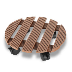SWANEW WPC Pflanzenroller, Blumenroller mit Rollen, Kübelroller für Pflanzen, Blumentopf, Eckig 30 x 30 cm|Rund Ø 30 x 7,5 cm