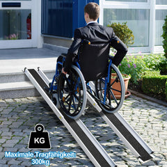 SWANEW Rollstuhlrampe, Aluminium Auffahrrampe Rampe Rollstuhl, Teleskoprampe