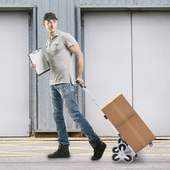 SWANEW Treppensteiger sackkarre klappbar, bis 75kg, Transportkarre extra Langer Teleskopgriff 100 cm, Aluminium treppensackkarre