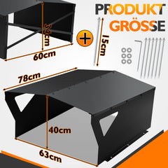 SWANEW Mähroboter Garage, Garage für Robotermäher, Verzinktes Blech, 78x60x34cm, Carport Überdachung für Rasenroboter