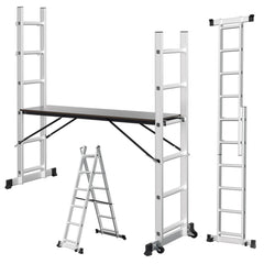 Mehrzweckleiter 4-in-1 Aluminium Leiter 6+6 Stufen
