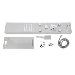 SWANEW Duschpaneel mit Armatur, 5 Funktionen, Verstellbare Massagedüsen, Wandduschpaneel Duschsäule, Edelstahl