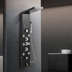 SWANEW 6-in-1 LED Duschpaneel mit Armatur, Edelstahl 304 DuschsÀule mit 5 Duschfunktionen, Wandmontage