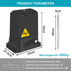 SWANEW Elektrisch Schiebetorantrieb, Toröffner Electric Torantrieb 370W 800KG Toranlage