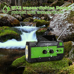 SWANEW Kurbelradio, Solar Radio, Tragbare Notfallradio 4000mAh Wiederaufladbare Powerbank Batteriebetrieben mit LED Taschenlampe & Leselicht, SOS-Alarm fĂŒr Outdoor Camping