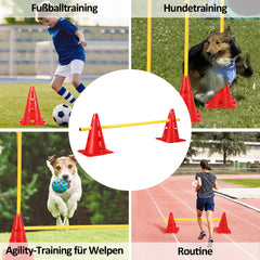 SWANEW Steckhürdenset Hund, Agility Hürden Steckhürden Set, Koordinationstraining, Multifunktionskegel