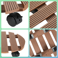 SWANEW WPC Pflanzenroller, Blumenroller mit Rollen, Kübelroller für Pflanzen, Blumentopf, Eckig 30 x 30 cm|Rund Ø 30 x 7,5 cm