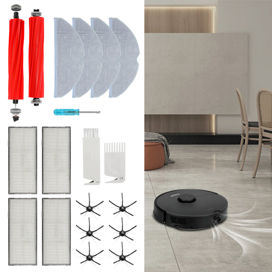 SWANEW Ersatzzubehör kompatibel für Roborock S7 S7Plus S7 MaxV S7 MaxV Ultra 2 Walzenbürsten,4 Filter,6 Seitenbürsten,4 Mop-Tücher,2 Bürste,1 Schraubenzieher