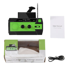 SWANEW Kurbelradio, Solar Radio, Tragbare Notfallradio 4000mAh Wiederaufladbare Powerbank Batteriebetrieben mit LED Taschenlampe & Leselicht, SOS-Alarm fĂŒr Outdoor Camping
