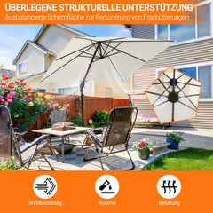 SWANEW Sonnenschirm 300 x 300 cm mit Gartenschirm mit StÀnder Ampelschirm, Sonnenschutz UV50+, 360° Drehbar und Kippbar