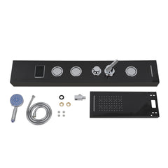 SWANEW LED Duschpaneel, Regendusche Duschsystem mit Temperaturanzeige, 5 Funktionen Duschsäule,Verstellbare Massagedüsen