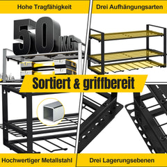 SWANEW Werkzeug Wandhalterung, Werkzeughalter, Elektrowerkzeug Organizer, Werkzeugregal