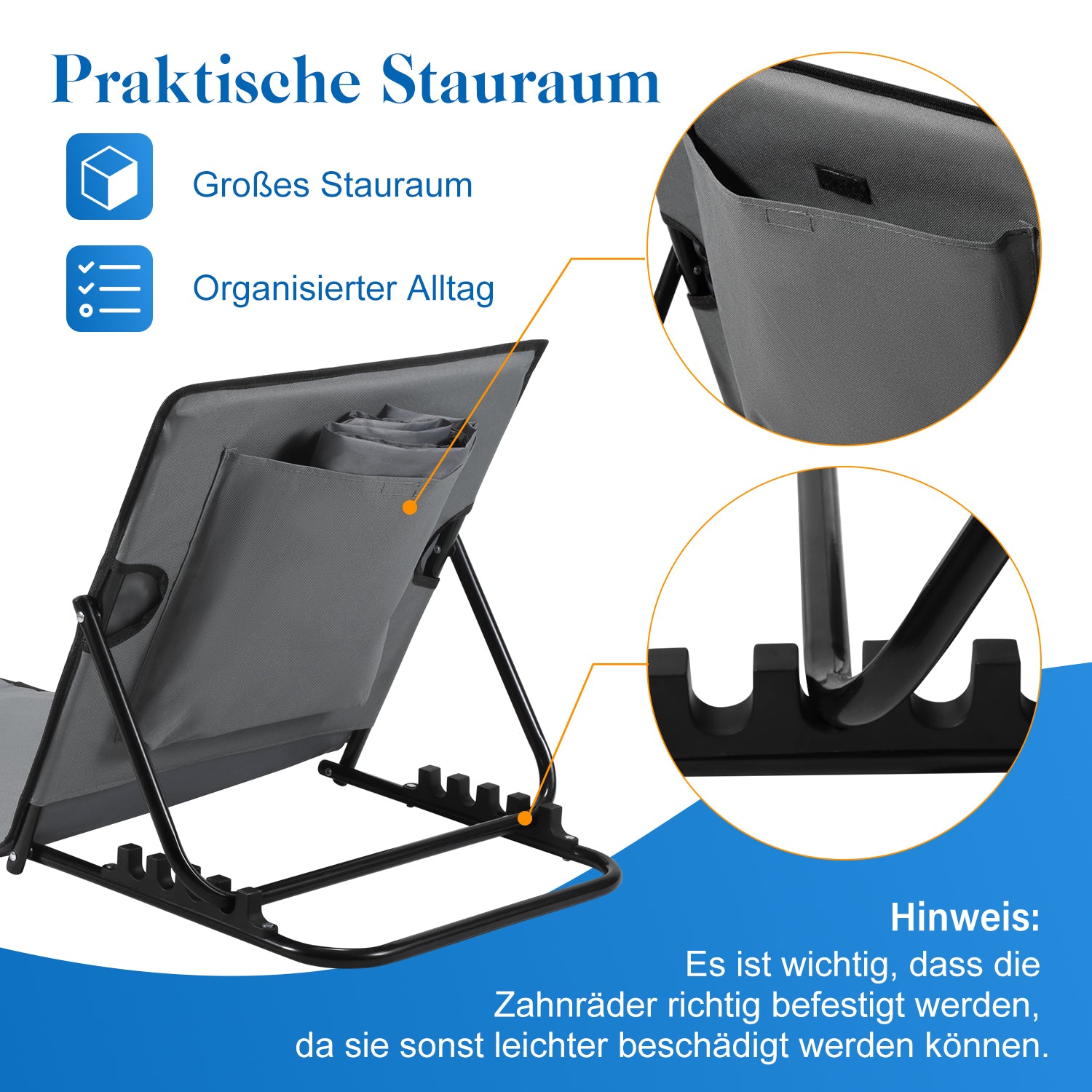 Strandmatte klappbar mit Rückenlehne