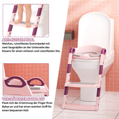 SWANEW Toilettentrainer Kinder, 3 in 1 Toilettensitz, mit Treppe Kissengriff WC Sitz
