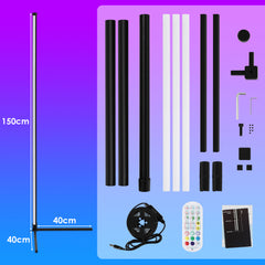 SWANEW LED Stehlampe, RGB Eckenlampe, 150 cm, dimmbar/farbeinstellbar, mit Fernbedienung, App-Steuerung, Musikmodus