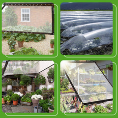 SWANEW Abdeckplane Wasserdicht, Transparente Plane mit ösen und Seil, Gartenplane, für Terrasse Gewächshaus