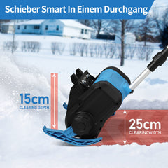 SWANEW Akku-Schneefräse, Schneekehrmaschine, Elektrischer Räumer, mit 2Akku und Ladegerät Räumer