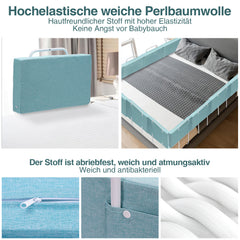 SWANEW Bettgitter für Kinder 50/60cm, Baby Bettschutzgitter 5-Loch Höhenverstellbar 40-60 cm, Kinderbettgitter für Matratzen 5-30 cm