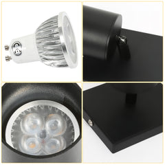 SWANEW Deckenstrahler GU10 4W, Drehbar 350° Deckenleuchte Strahler, Warmweiß 1/2/3-flammig Deckenspot, Wandstrahler, Deckenlampe