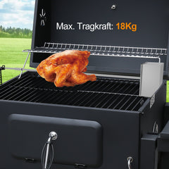 SWANEW Grillspieß Elektrischer, 107cm universal Edelstahl Drehspieß mit 2X Fleischnadeln, Drehspieß für Gasgrill, Traglast 10 kg, 220-240V