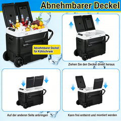 SWANEW Kompressor Kühlbox elektrisch, Doppeltür Doppelzone Auto Kühlschrank, mit Bluetooth-Steuerung